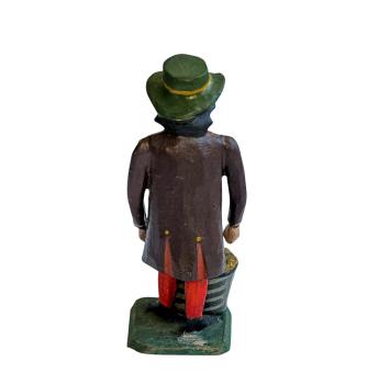 Antique grulich crib figurine, Gift bringer with fruits, around 1900 (7 cm)