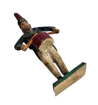 Antike Grulicher Krippenfigur / Bergmann, Musikant um 1920 (7 cm)
