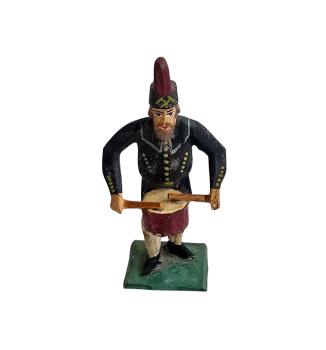 Antike Grulicher Krippenfigur / Bergmann, Musikant um 1920 (7 cm)