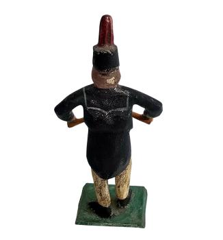 Antike Grulicher Krippenfigur / Bergmann, Musikant um 1920 (7 cm)