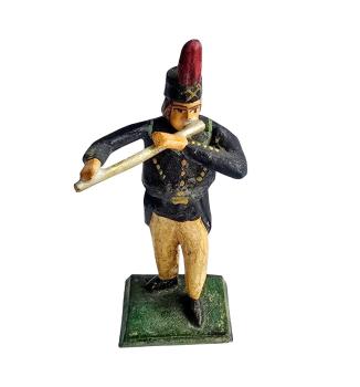 Antike Grulicher Krippenfigur / Bergmann, Musikant um 1920   (7 cm)