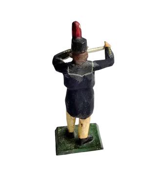 Antike Grulicher Krippenfigur / Bergmann, Musikant um 1920   (7 cm)