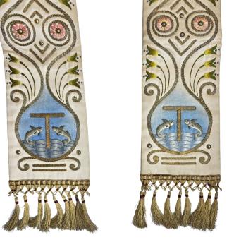Antike Stola für Ornat, Messgewand, Vestment um 1900