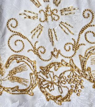 Antique magnificent chalice veil / velum, ciborium veil, 1920s