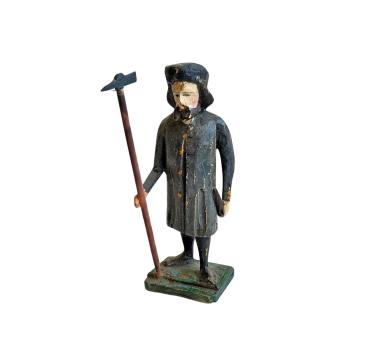 Antique grulich crib figurine, night watchman, around 1900 (10 cm)