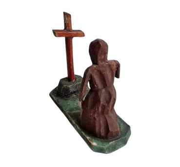 Antike Grulicher Krippenfigur / Mönch um 1900 (7 cm)