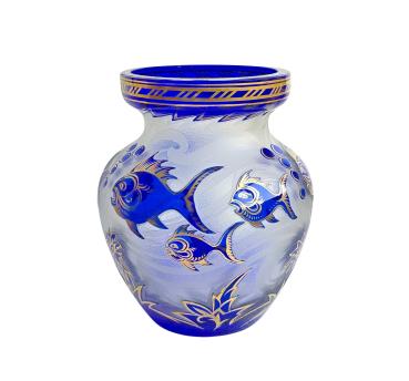 Art deco Vase, Krásno nad Bečvou, Glasfabrik Samuel Reich & Co., around 1935