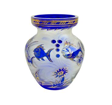 Art deco Vase, Krásno nad Bečvou, Glasfabrik Samuel Reich & Co., around 1935