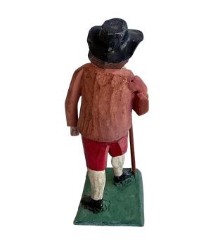 Antike Grulicher Krippenfigur / Gabenbringer mit Buch um 1900  (10 cm)
