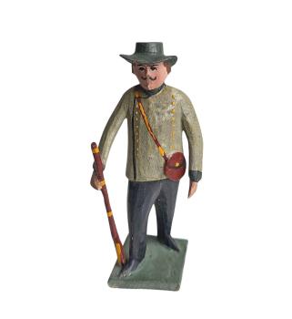 Antique grulich crib figurine, Hunter with Gun, around 1900   (10 cm)