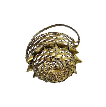 Antiker Christbaumschmuck, Körbchen aus Messing / Candy Container um 1920