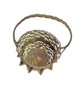 Antiker Christbaumschmuck, Körbchen aus Messing / Candy Container um 1920
