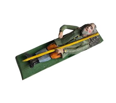 Antique grulich crib figurine, sleeping shepherd, around 1900 (10 cm)