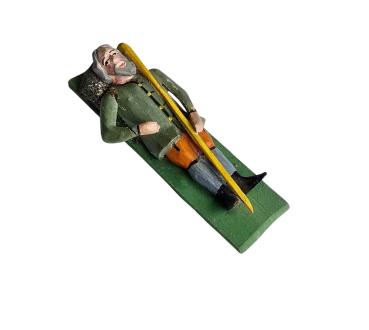 Antique grulich crib figurine, sleeping shepherd, around 1900 (10 cm)