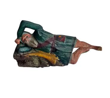 Antique grulich crib figurine, sleeping shepherd, around 1900 (10 cm)