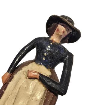Antike Grulicher Krippenfigur / Bäuerin um 1900 (10 cm)