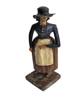 Antike Grulicher Krippenfigur / Bäuerin um 1900 (10 cm)