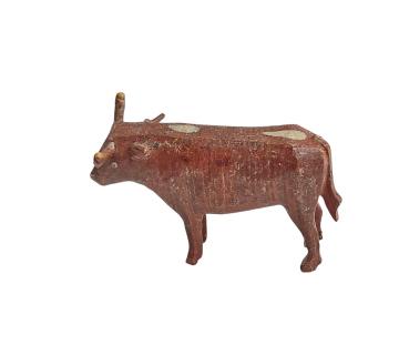 Antike Grulicher Krippenfigur / Ochs um 1900 (7 cm)