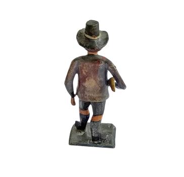 Antike Grulicher Krippenfigur / Jäger um 1900 (10 cm)