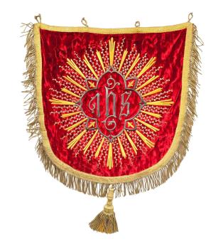 Antikes Rückenschild für, Ornat, Chormantel, Vestment, Pluviale, um 1900