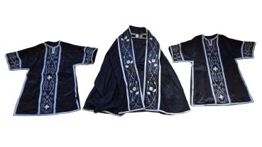 Set 3 Stück / Antiker Rauchmantel, Pluviale, Dalmatik, Ornat um 1900