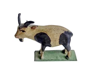 Antike Grulicher Krippenfigur, Ziege um 1900
