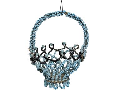 Antique beaded gablonz ornament, basket around 1930