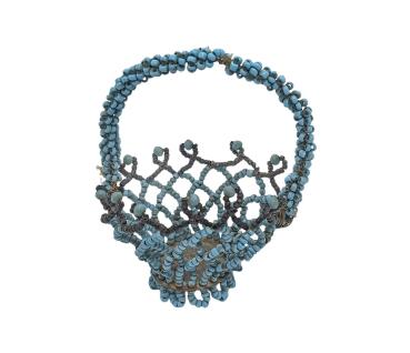 Antique beaded gablonz ornament, basket around 1930