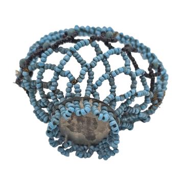Antique beaded gablonz ornament, basket around 1930