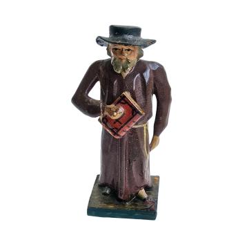 Antique grulich crib figurine, monk with praying book around 1900 (10 cm)