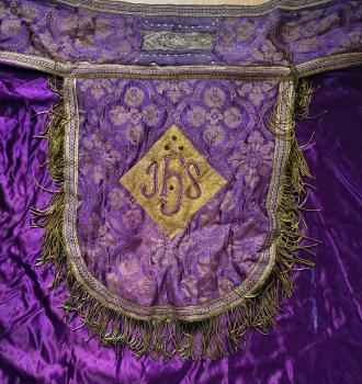 Antiker Rauchmantel - Chormantel, Messgewand, Vespermantel, Pluviale, Ornat um 1900