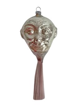 Antiker Christbaumschmuck, Lauscha Mondgesicht um 1900