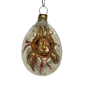 Antique art nouveau kugel, rabbit in the burrow around 1880/1890