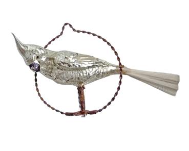 Antiker Christbaumschmuck, Lauscha Sittich im Ring um 1910