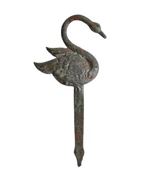 Antique Christmas tree decoration, apple holder made of embossed sheet metal around 1900