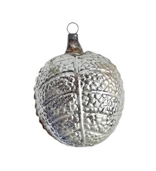 Antique kugel with owl, lauscha around 1920