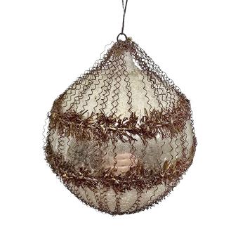 Antique wire wrapped kugel, lauscha around 1910