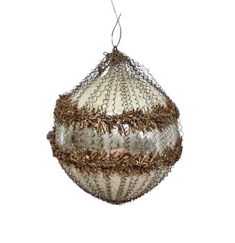 Antique wire wrapped kugel, lauscha around 1910