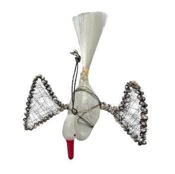 Antique Christmas tree ornament, swan with wire wings around 1920