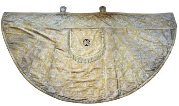 Golden cope - choir robe, chasuble, vespers robe, pluvial, vestments, dated 1897
