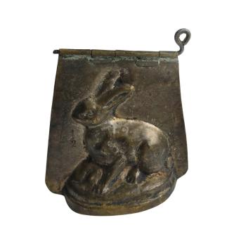 Preview: Antike Schokoladenform aus Kupfer, Hase / Osterhase, 19. Jahrhundert