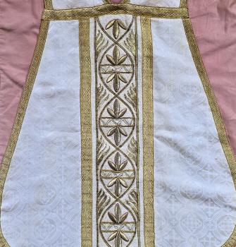Preview: Antique white chasuble, vestment, Ornat, around 1900