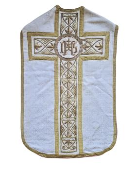Preview: Antique white chasuble, vestment, Ornat, around 1900