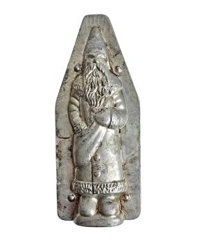 Preview: Antike Schokoladenform aus Metall, Nikolaus / Santa