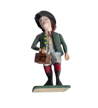 Preview: Antike Grulicher Krippenfigur / Gabenbringer mit Korb um 1900 (7 cm)
