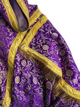 Preview: Lila Rauchmantel - Chormantel, Messgewand, Vespermantel, Pluviale, Ornat, um 1900