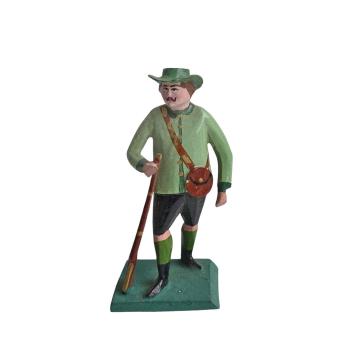 Antike Grulicher Krippenfigur / Jäger um 1900 (7 cm)