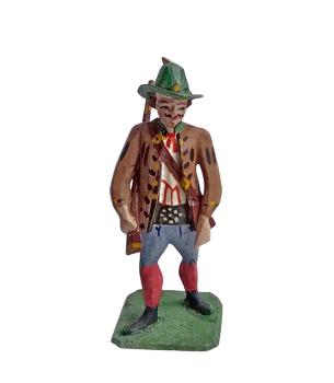 Antike Grulicher Krippenfigur / Jäger um 1900 (10 cm)