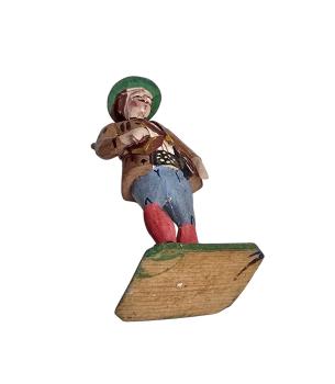 Antike Grulicher Krippenfigur / Jäger um 1900 (10 cm)