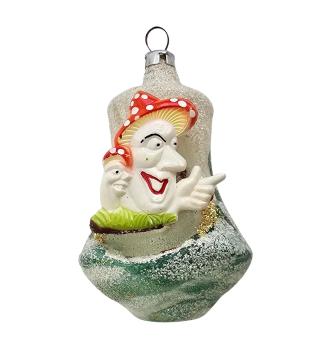 Antique Christmas tree decoration, diorama ball around 1950